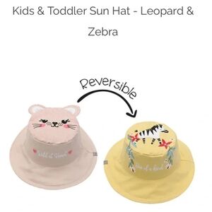 FLAPJACK KIDS REVERSIBLE LEOPARD & ZEBRA SPF50+ SUN HAT WITH ADJUSTABLE STRAP